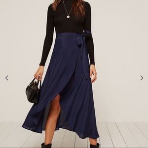 Reformation Newman Wrap Skirt Midi